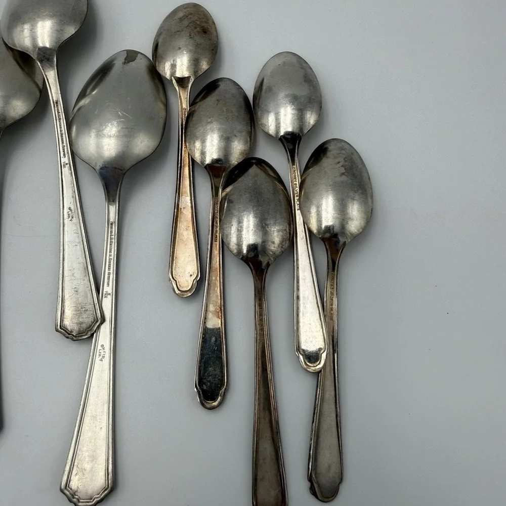 Vtg Silver Plated Flatware Mixed Lot Antique Crosby Oneida Rogers Panama Fork